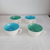 Set of 4 Digoin Sarreguemines coffee cups