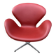 Fritz Hansen Swan chair in Indian Red leather, NEW!!!