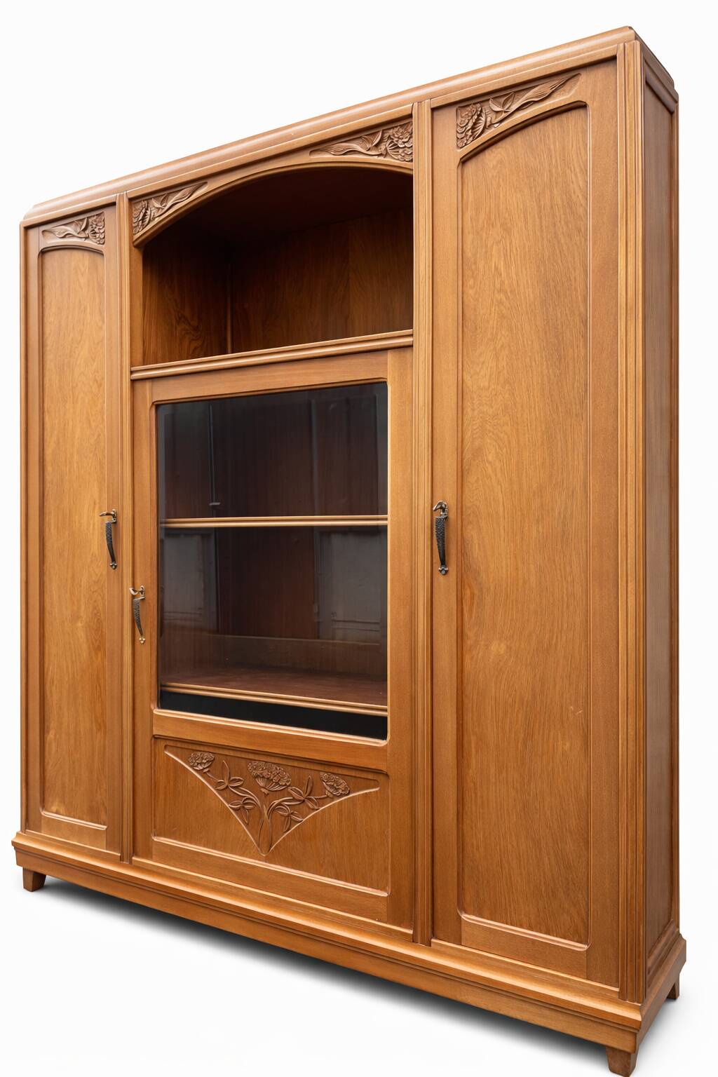 French Art Deco vintage library display cabinet 1930 Mahogany