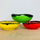 Trio of colorful ramekins 50s, ceramic