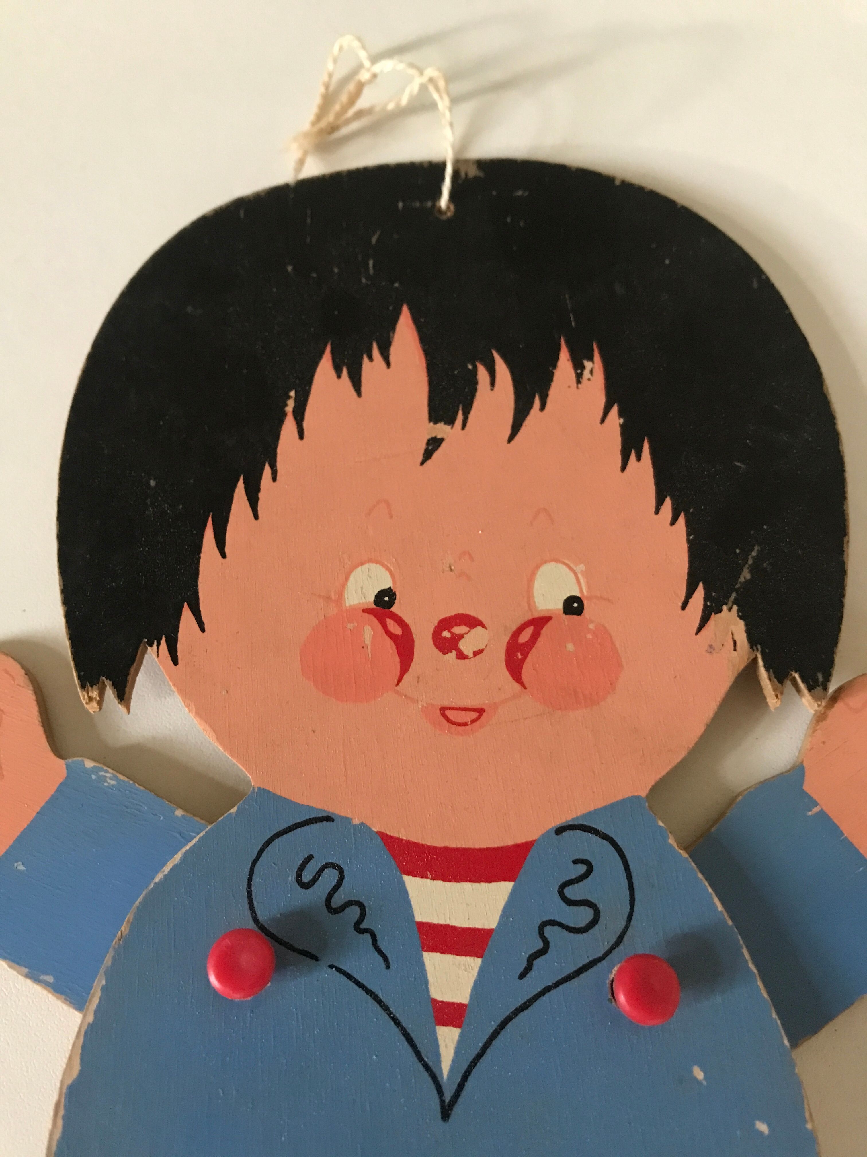Articulated puppet vintage decoration children's room 60s