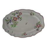 Plat ovale Sarreguemines faience ancienne décor fleurs, Strasbourg