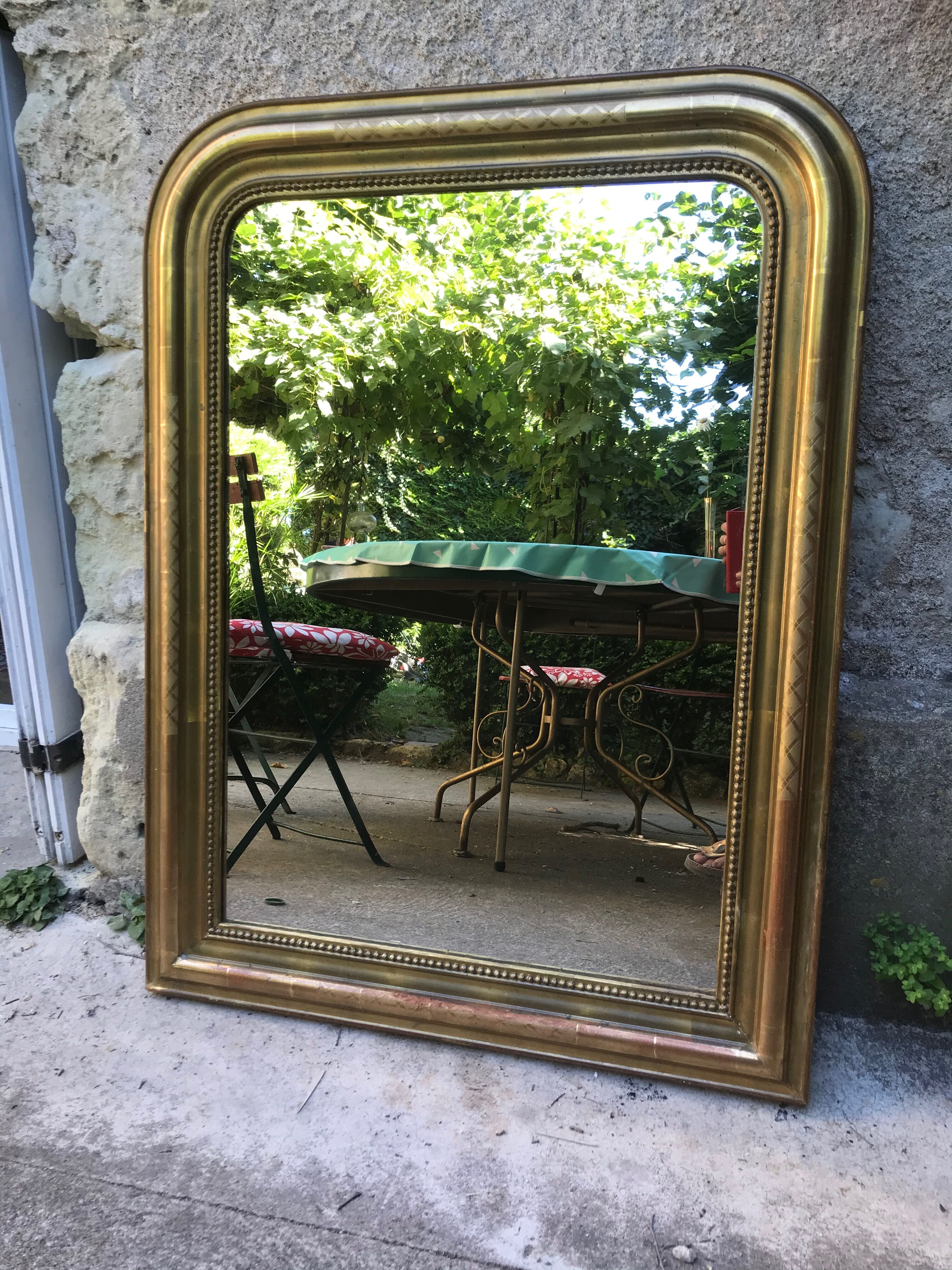 Golden Louis-Philippe Mirror 99x74 cm