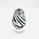 Murano Vase - Sommerso with Stripes - Black & White - 1990