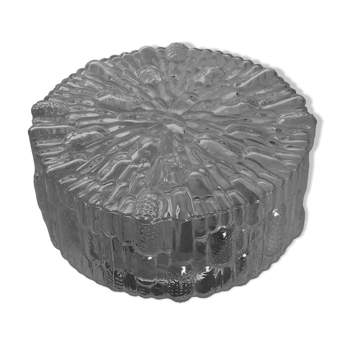 Vintage molded glass ceiling lamp