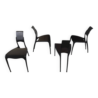 Rare carbon fibre C06 chairs by Pol Quadens, 1990s