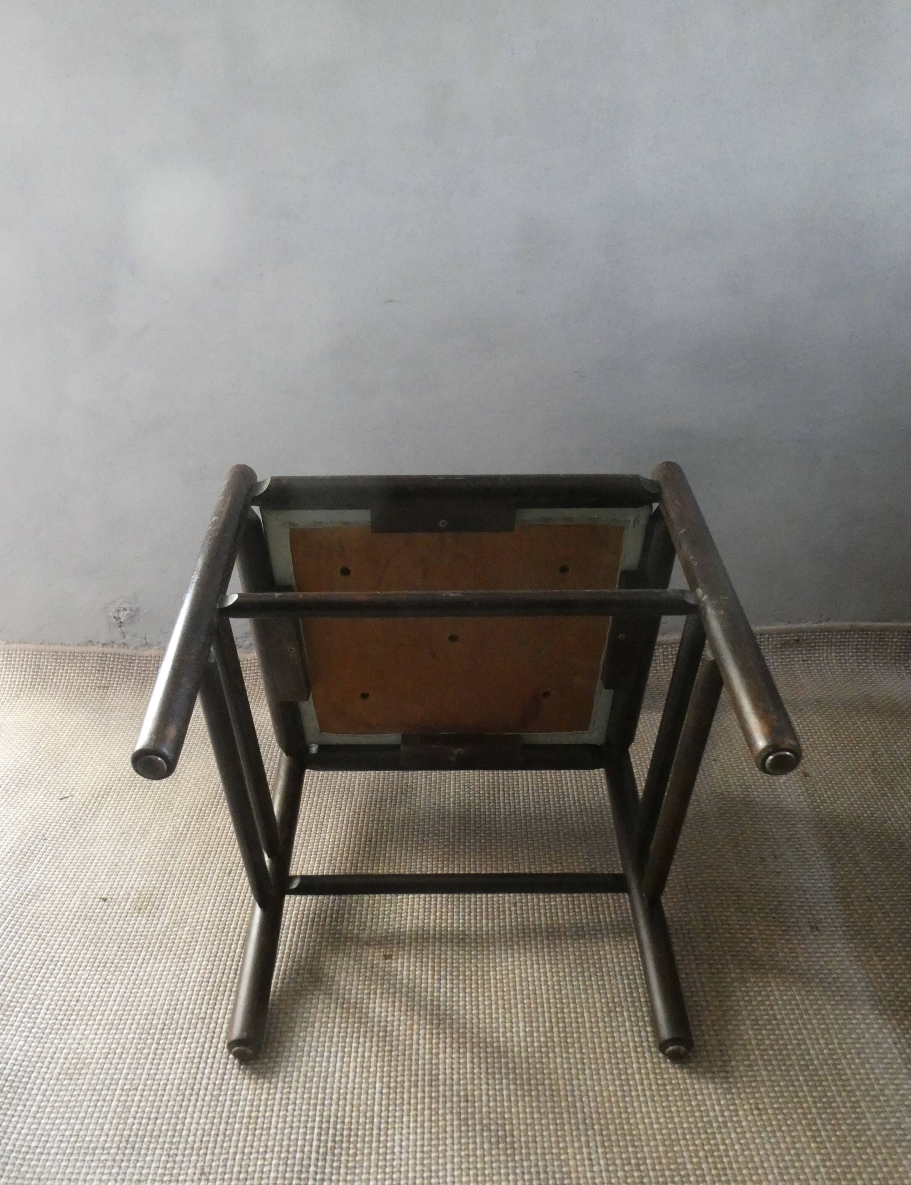 Desk armchair in wood and skai