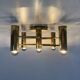 Vintage mid-century modern brass ceiling lamp Leola flushmount by Sciolari, Germany, 1970s