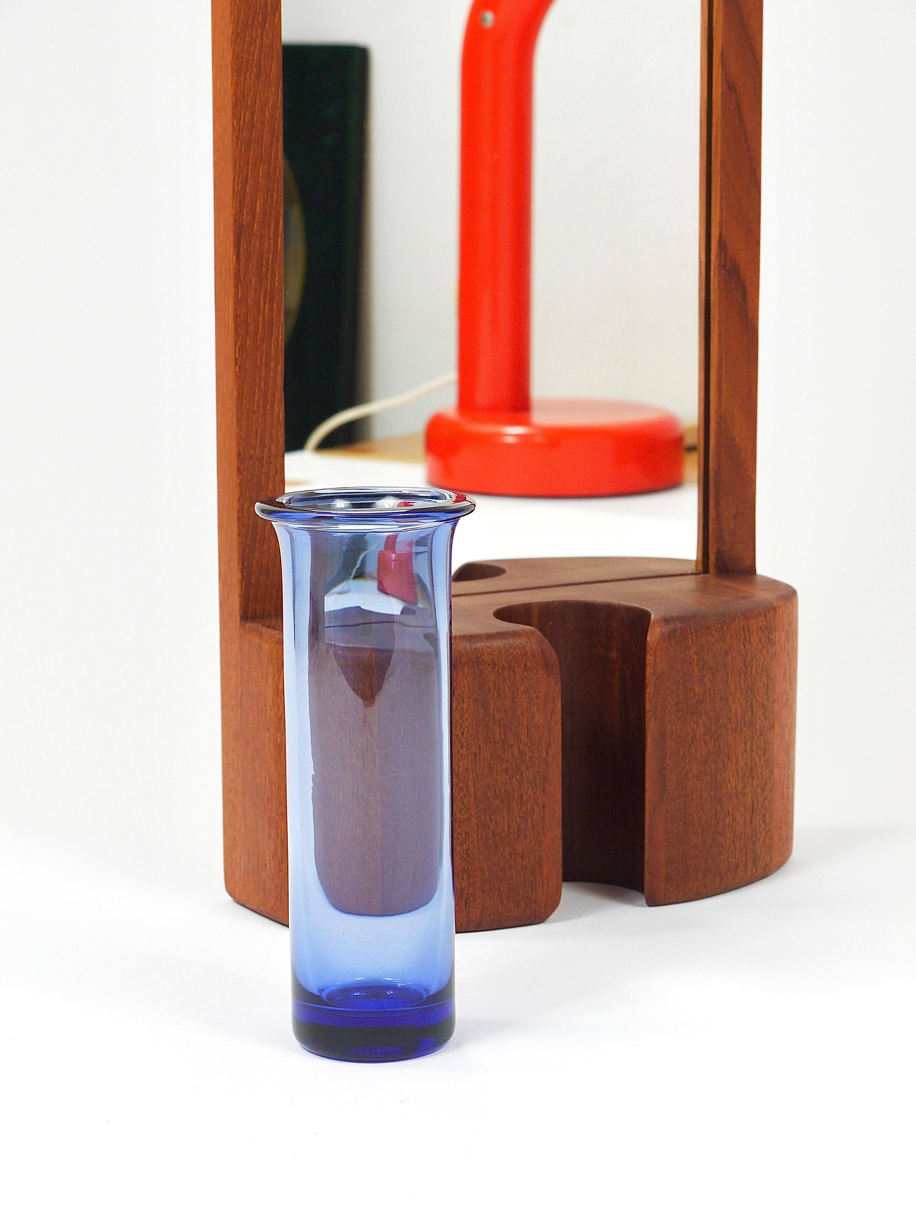 Danish wall mirror by Jacob Hermann & Per Lütken and Holmegaard glass vase, 1960s.