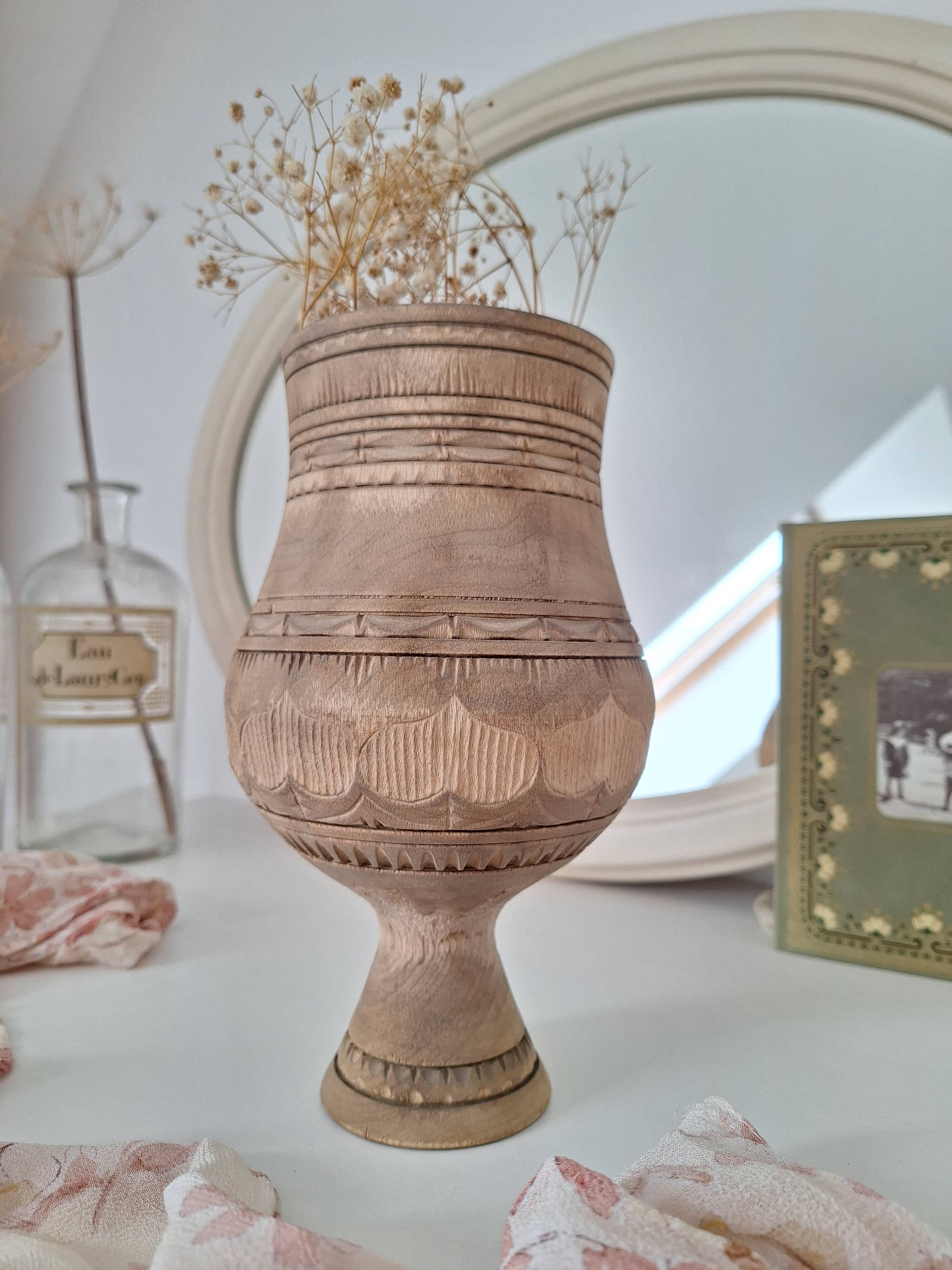 Bowl / Carved wooden vase