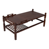 Vintage 1960s coffee table with pull-out tray, Italian design
