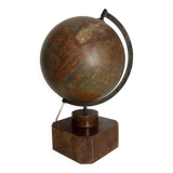 Vintage 1930 globe terrestrial Jacques Adnet world map J. Forest glass wood -