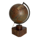 Vintage 1930 globe terrestrial Jacques Adnet world map J. Forest glass wood -
