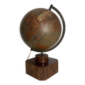 Vintage 1930 globe terrestrial Jacques Adnet world map J. Forest glass wood -