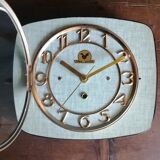 Vintage formica clock silent rectangular wall clock "Super Quinze Vert"