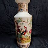 Porcelain peacock vase