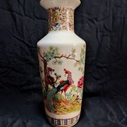 Vase paons en porcelaine