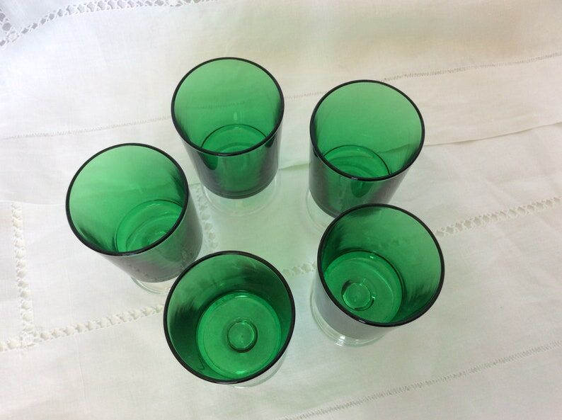 Set of 5 wine glasses Luminarc Arcoroc year 1970
