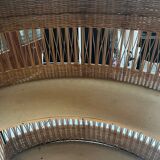 Vintage rattan and metal bar, 60s