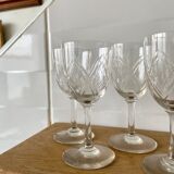 6 glasses of chiseled crystal liqueur