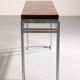 Table console en chrome et bois d'Aldo Tura, années 1970