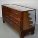 Comptoir de magasin en hêtre anglais antique, vers 1920-1930