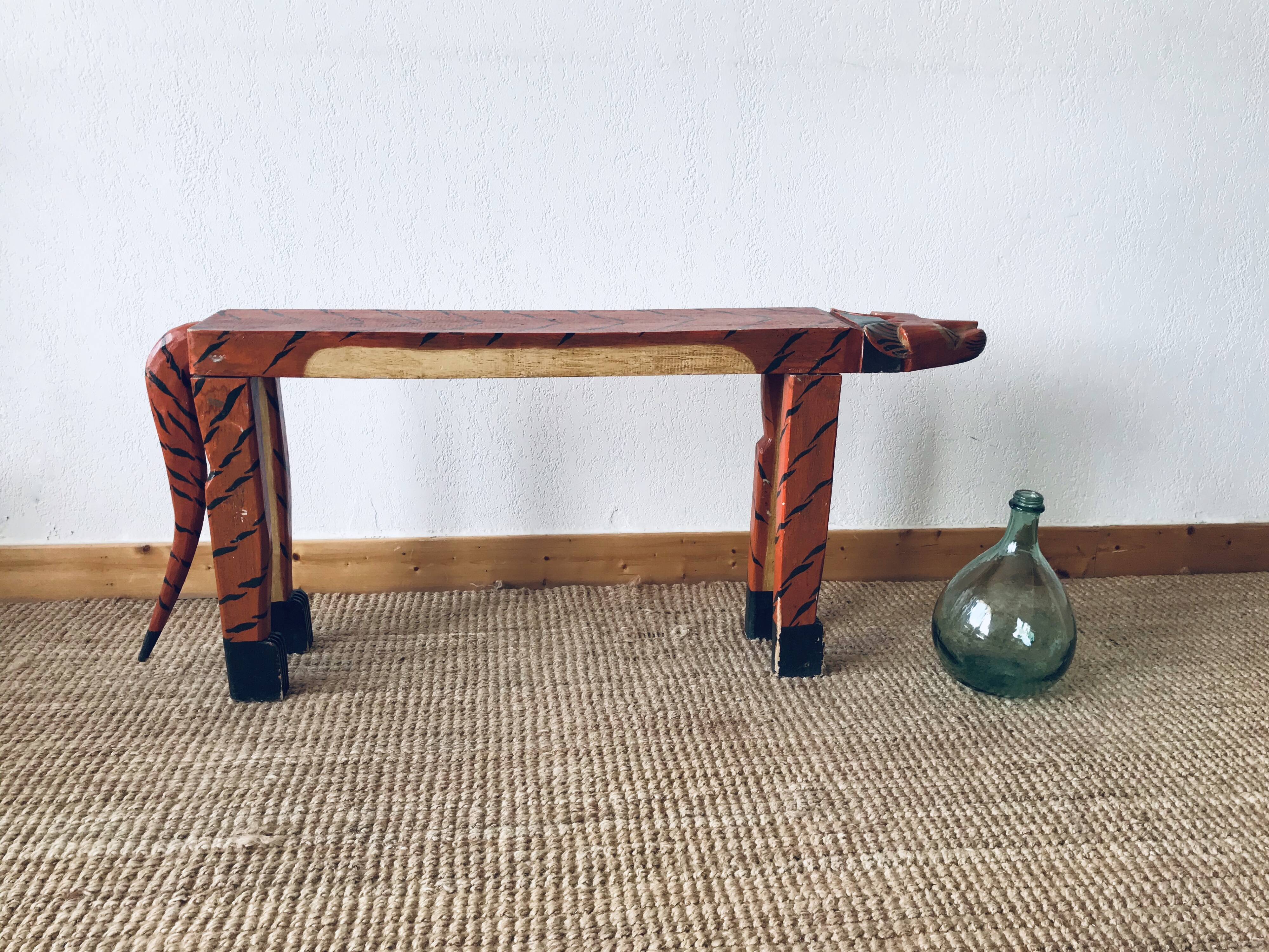 Wooden tiger bench