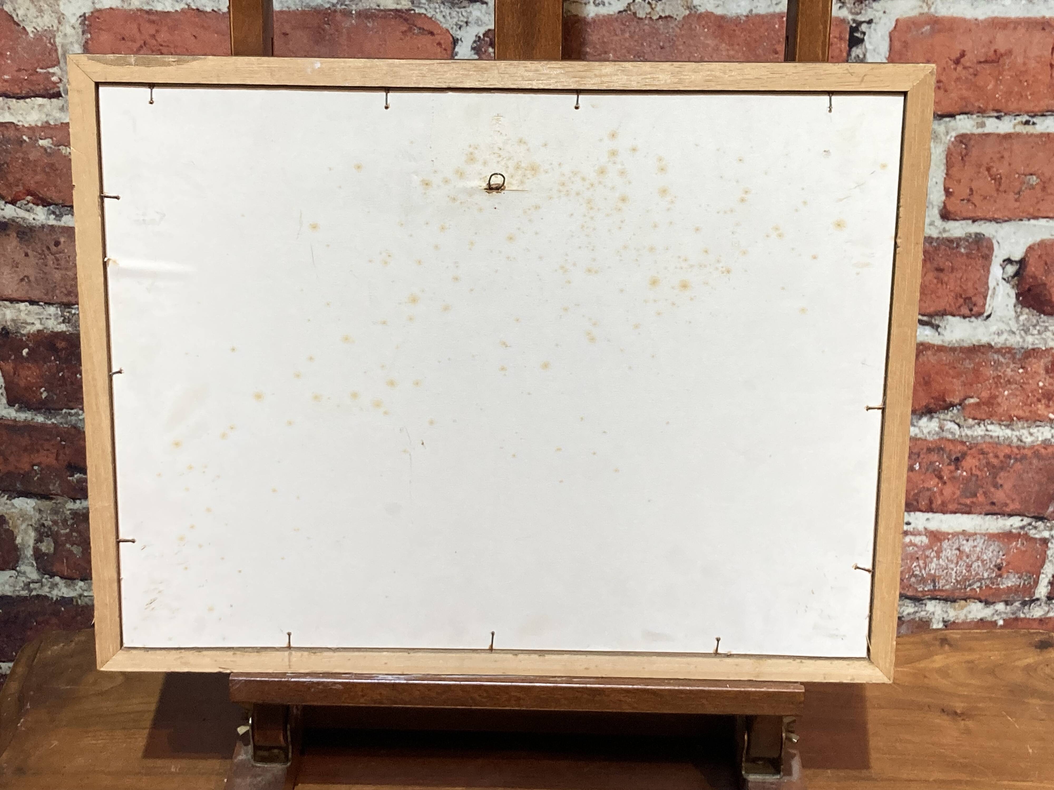 Watercolor framed with a landscape.