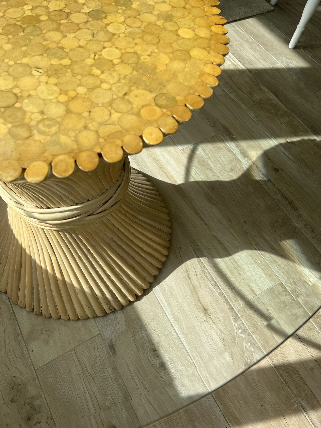 Bamboo and glass table