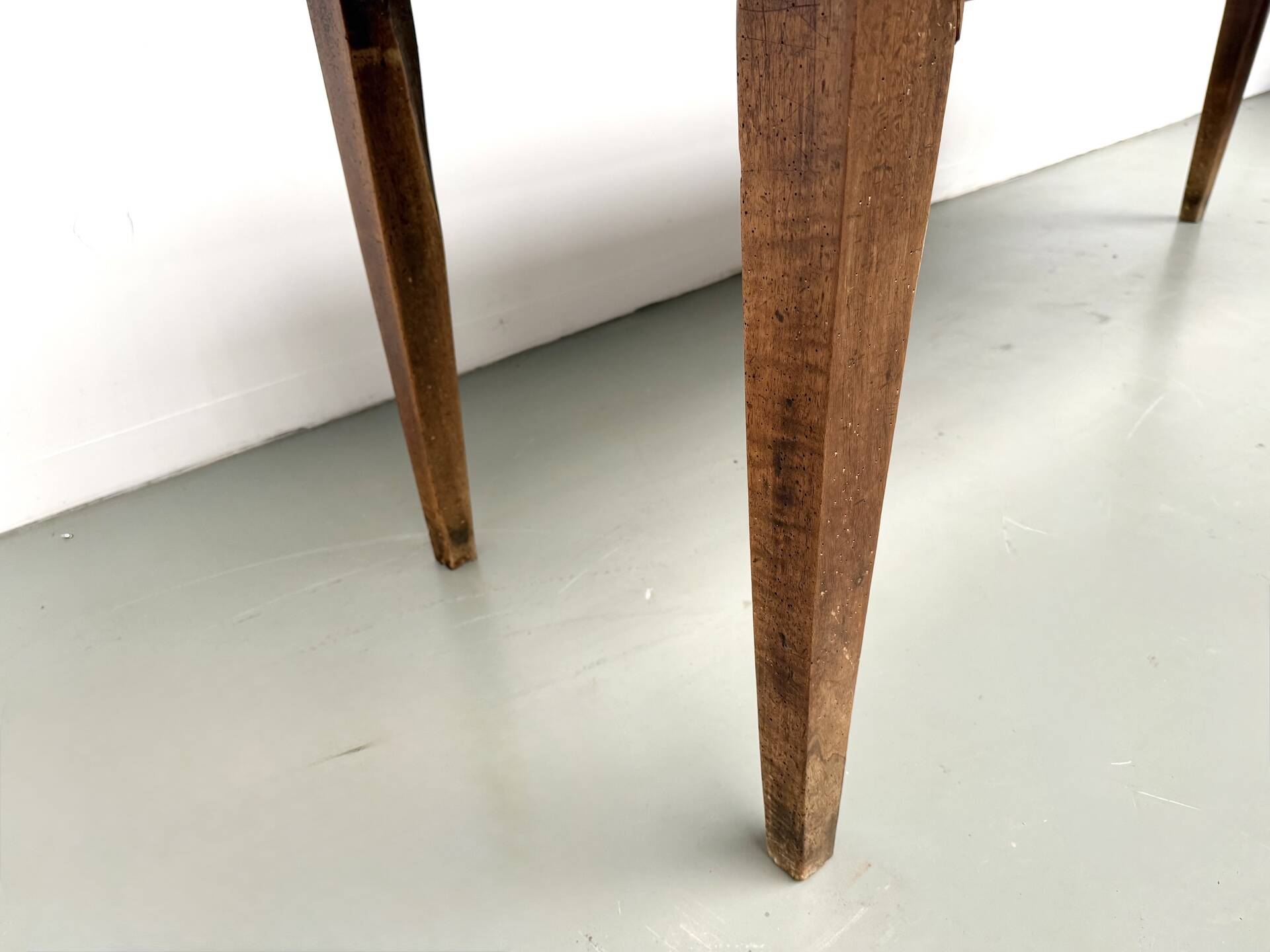 Solid walnut farmhouse table, 1950s.
