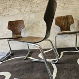 Set of 4 stacking chairs, 1970
