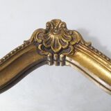 Antique Louis XV style mirror, vintage carved gilded wooden frame with pearls