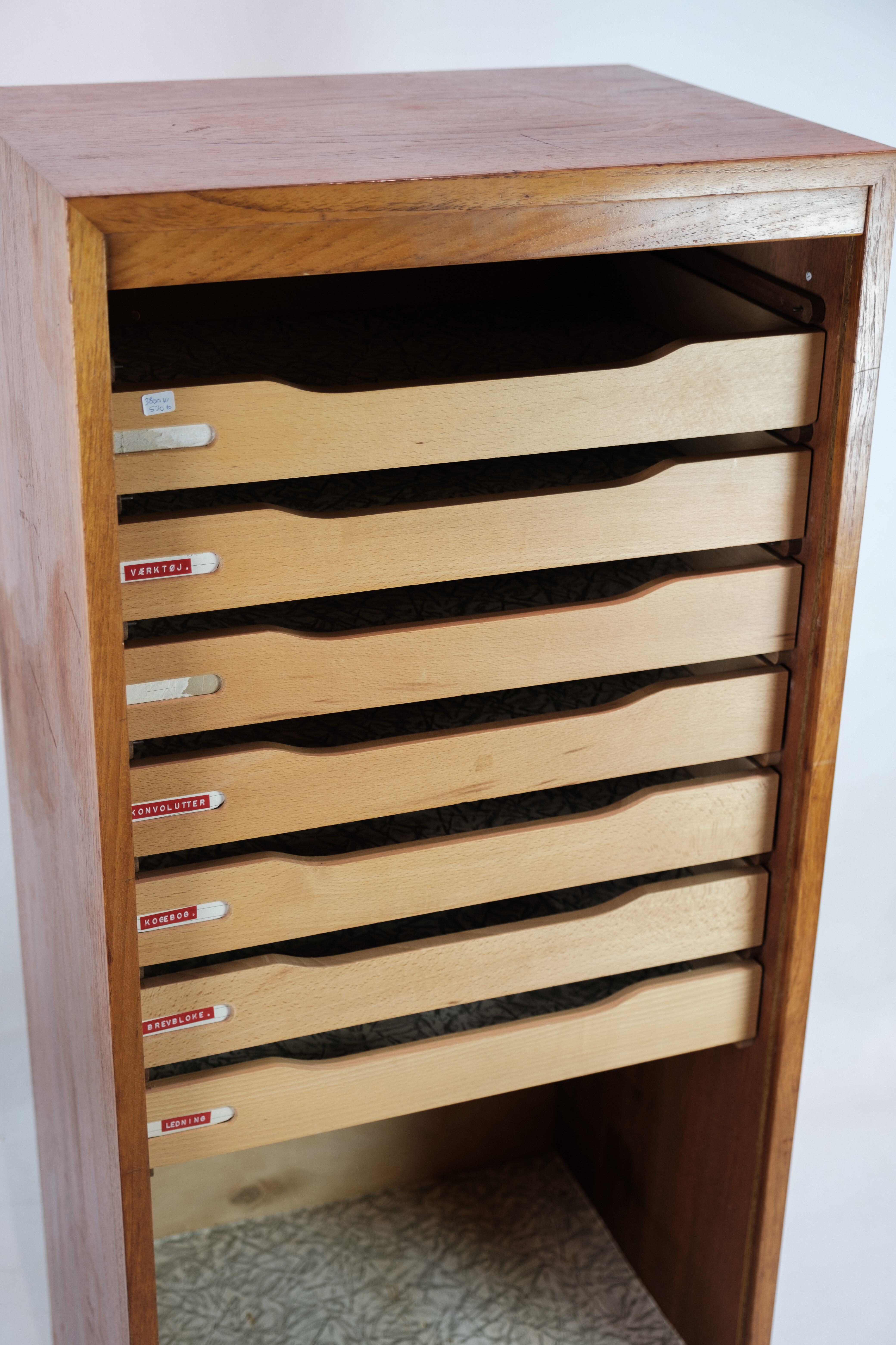 Jalousie Cabinet with Pull-Out Drawers in Teak Wood from the 1960s