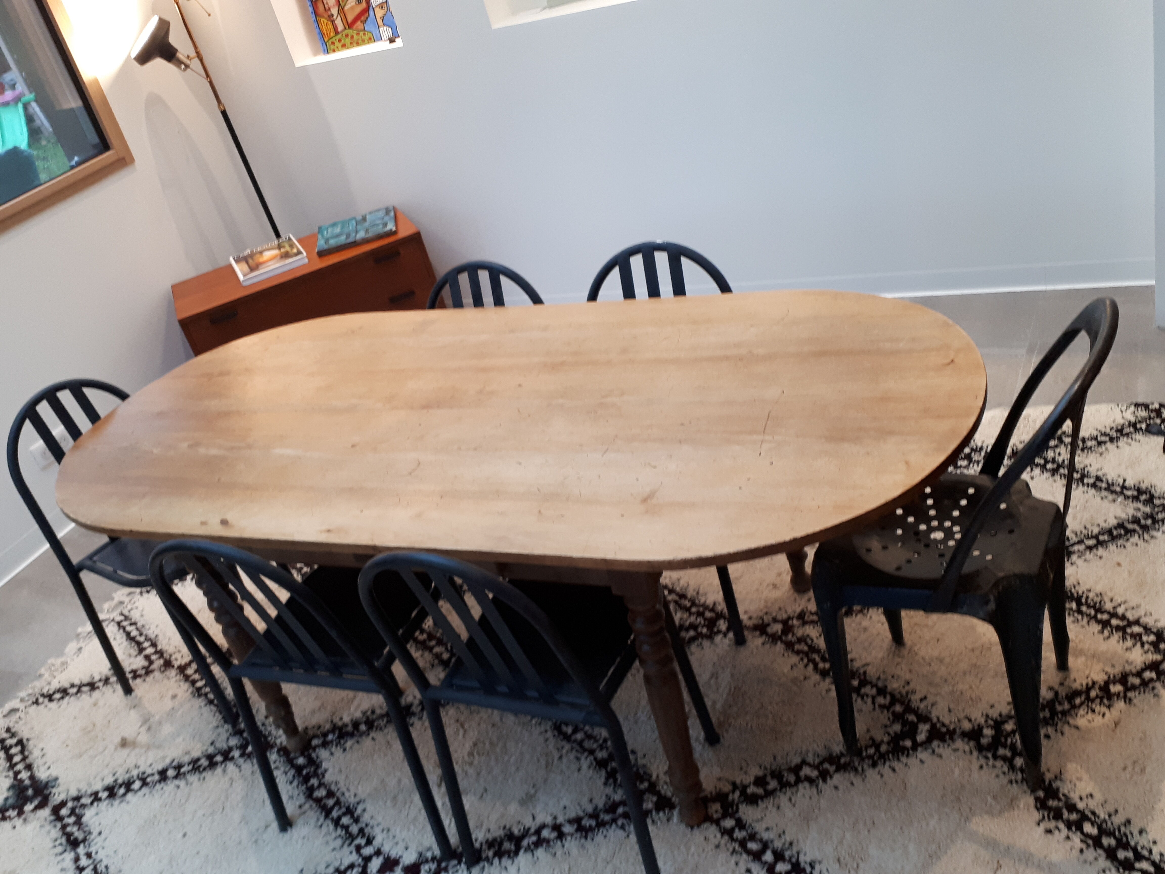 Farm table walnut oval tray