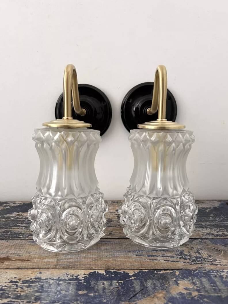 Art Deco glass wall lights