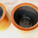 Pair of hobby flower cache pots with interior.