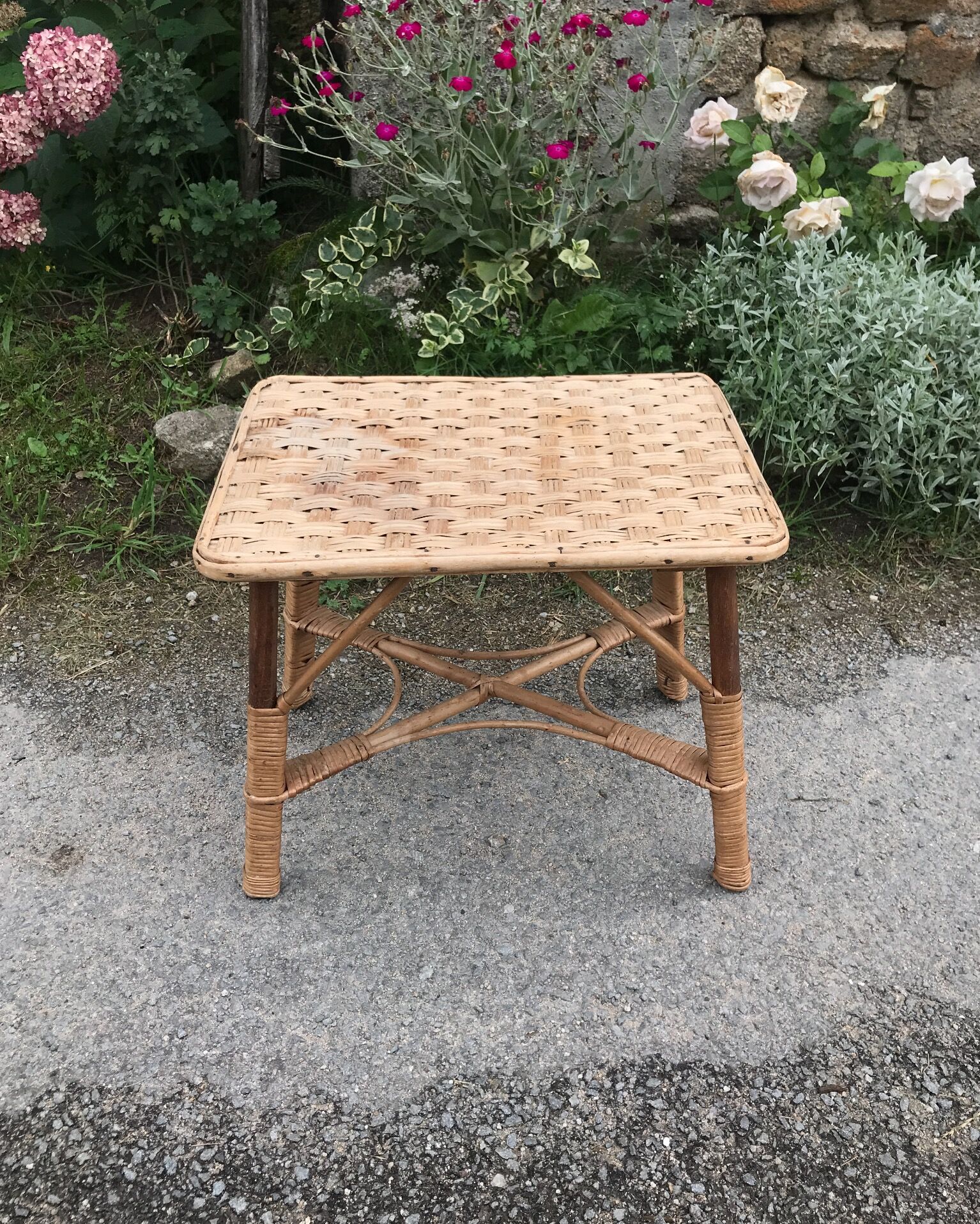 Vintage rattan coffee table