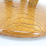 1960s wooden oak plant stand, czechoslovakia