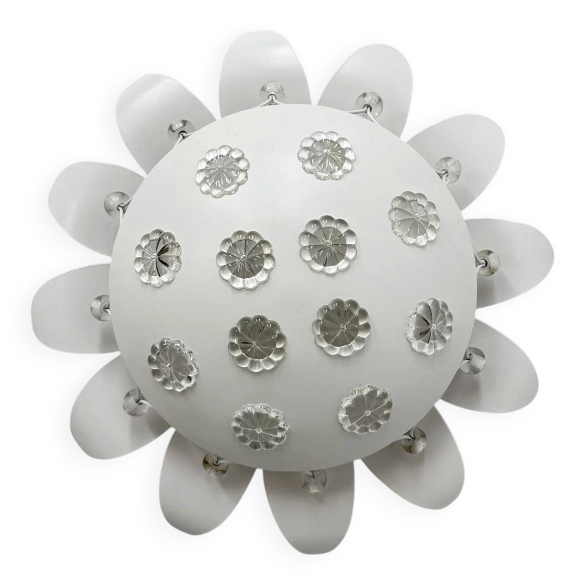 Emil Stejnar wall lamp with flower crystals, 1950s Vienna