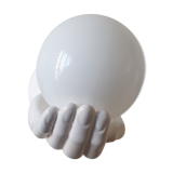 Hand-shaped ceramic and opaline globe, signed delfts wit
