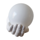Hand-shaped ceramic and opaline globe, signed delfts wit