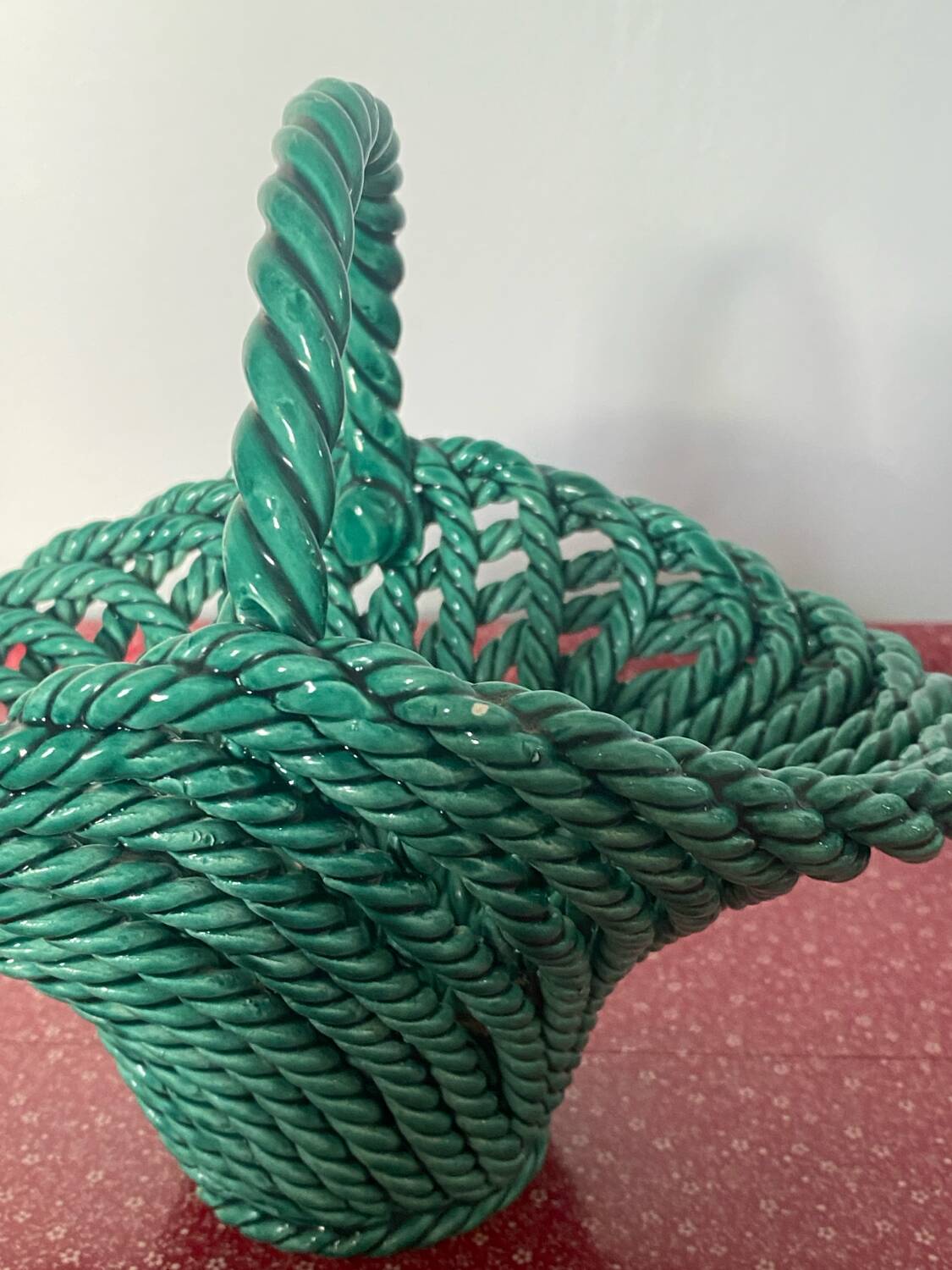 Green woven slip basket