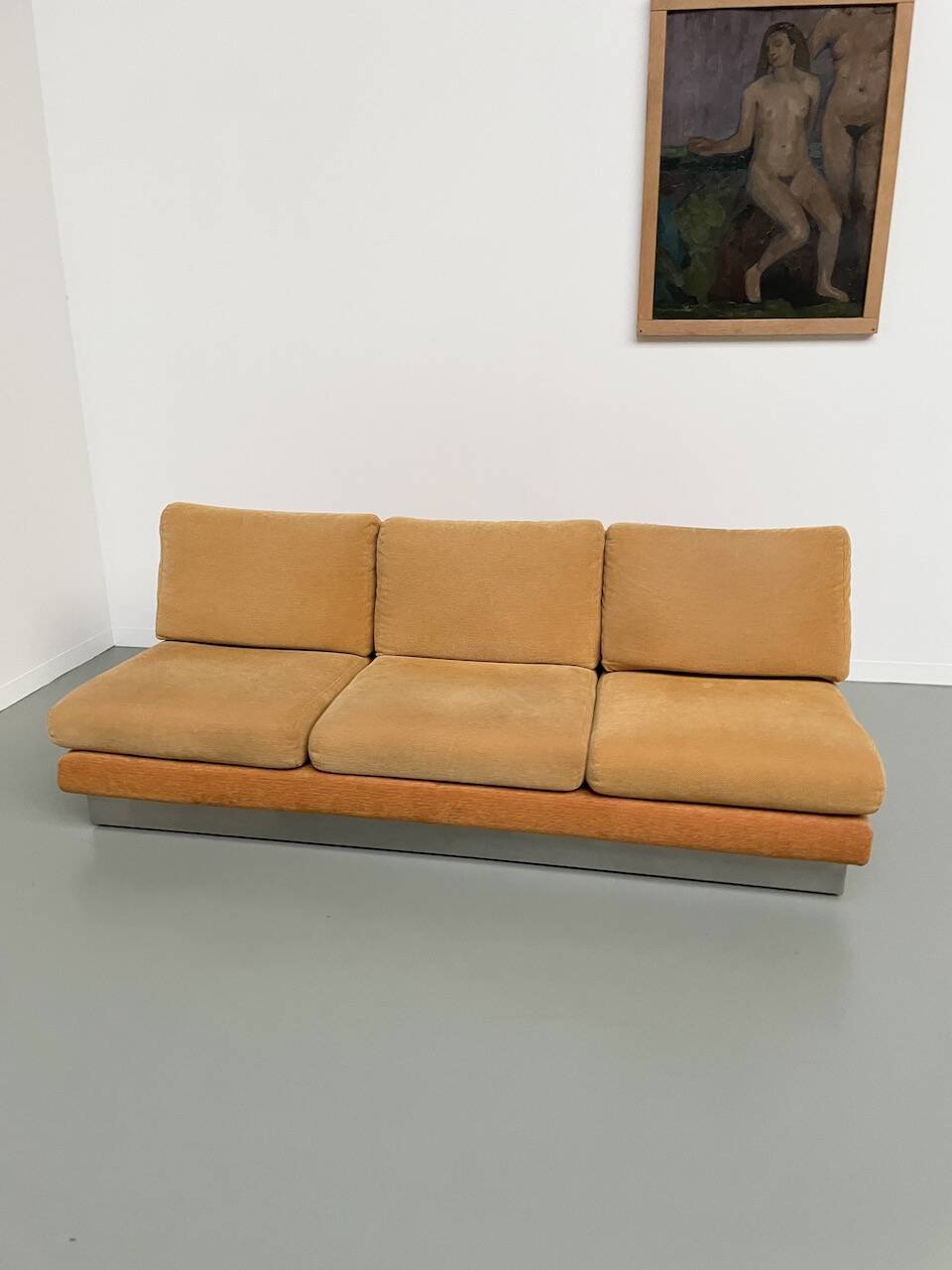 Jacques Charpentier 3-seater stainless steel sofa