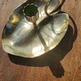 Vintage candle holder in golden brass