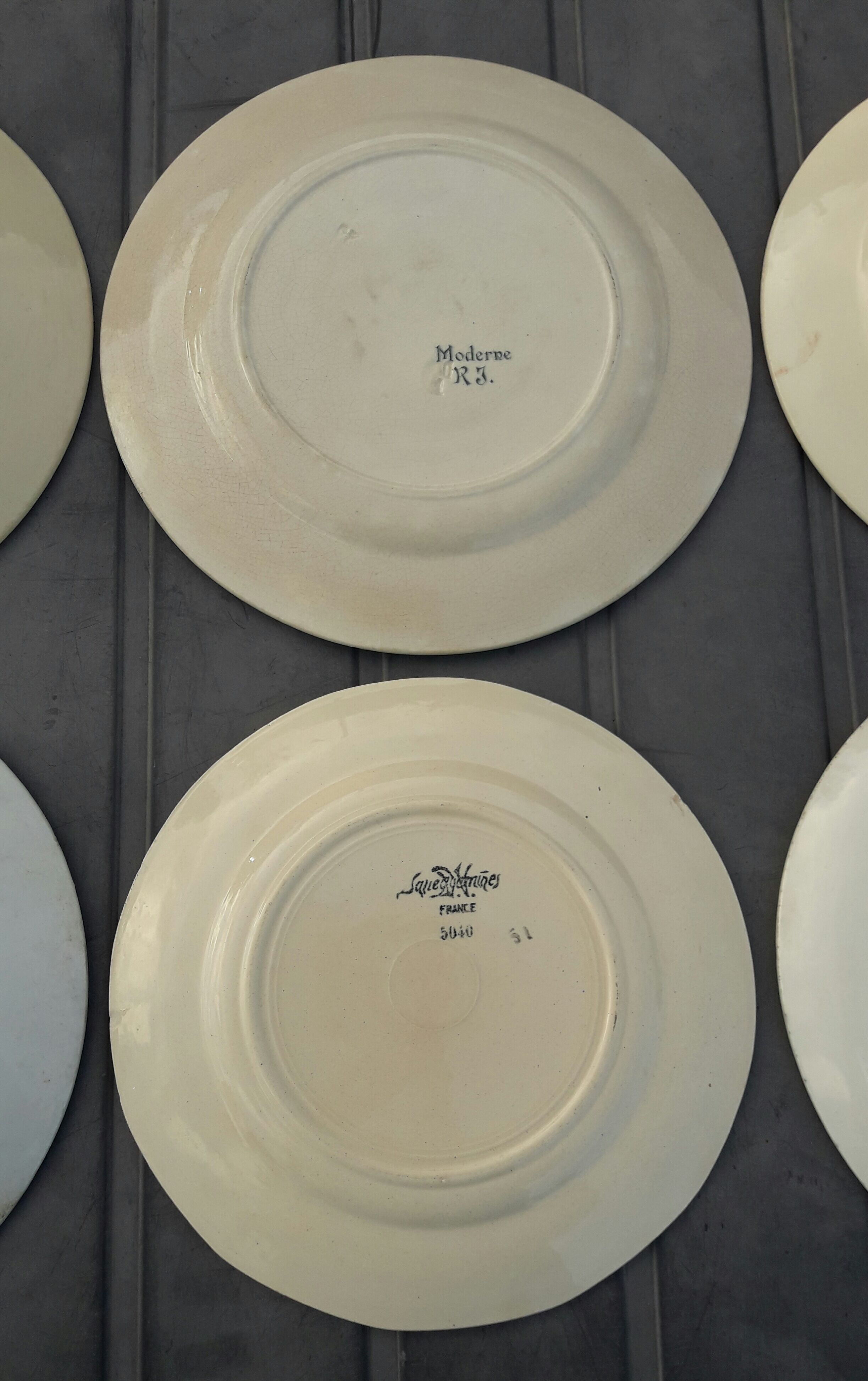 Set of 6 different flat plates