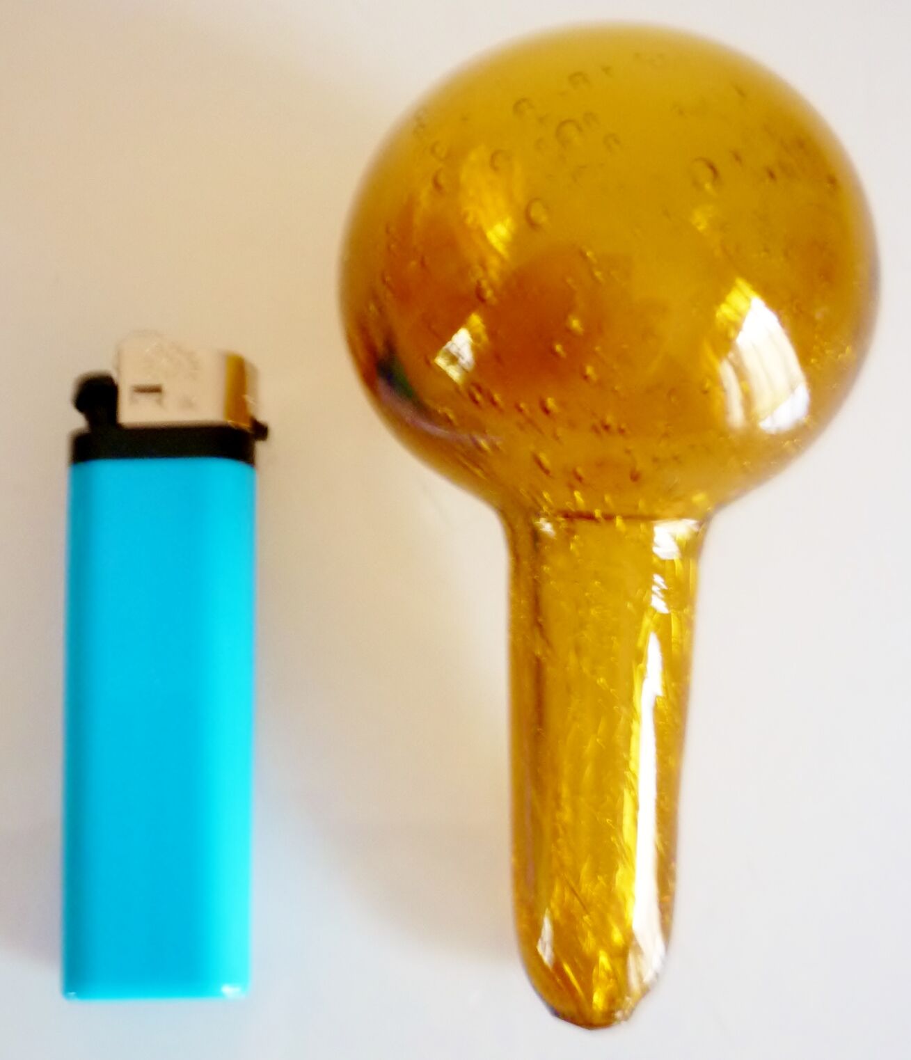 Blown glass carafe from Biot, amber, bubbled, vintage 70s