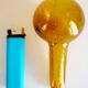 Blown glass carafe from Biot, amber, bubbled, vintage 70s