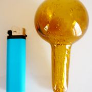 Blown glass carafe from Biot, amber, bubbled, vintage 70s