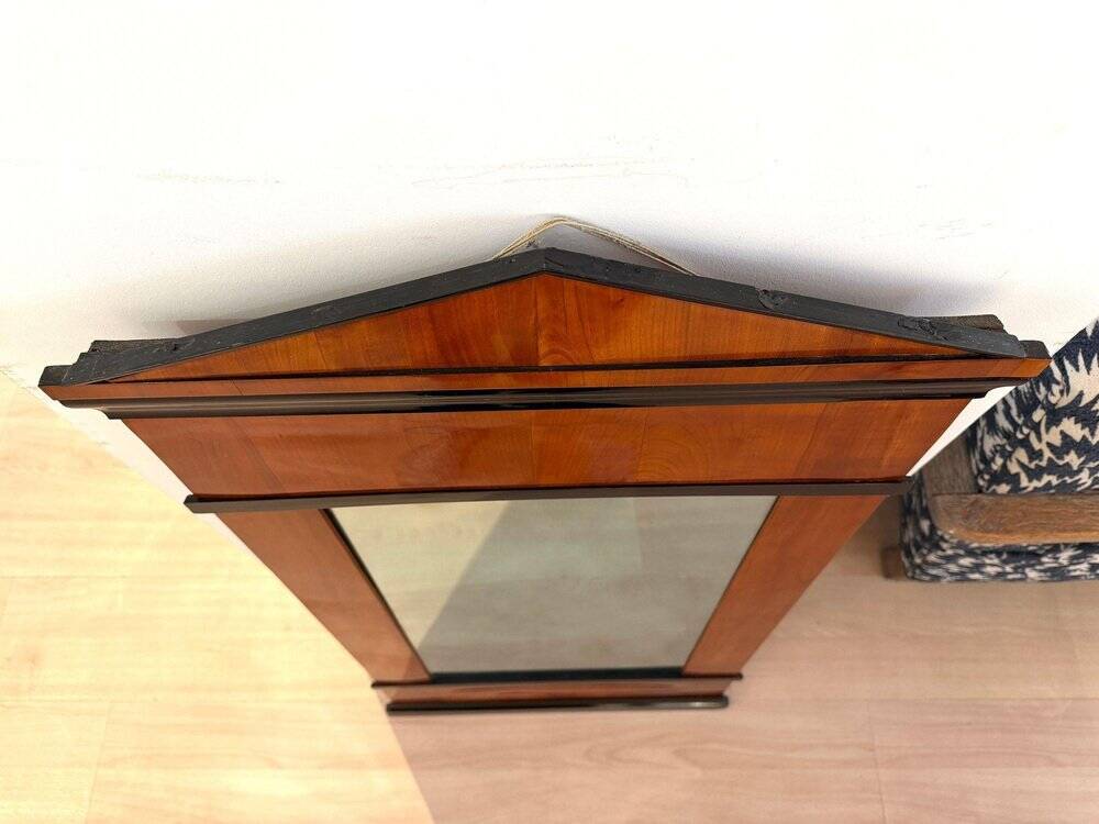 Biedermeier wall mirror with ebonised cherry veneer, South Germany, 1820