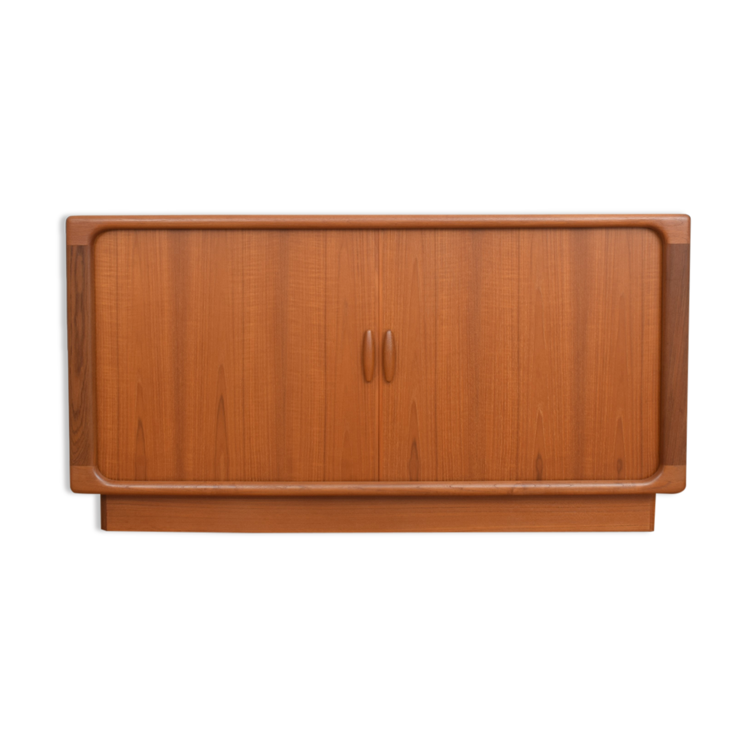 Mid-century danish teak sideboard with tambour doors from dyrlund, 1960s.